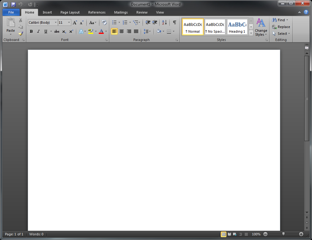 Microsoft Word 2010 Empty Page (2010)